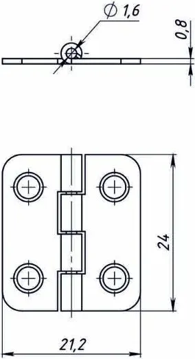 Изображение товара Петля дверная Металлист Карточная 22x24 (10шт, цинк)