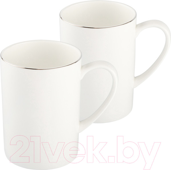 Изображение товара Набор кружек Gipfel Platinum 51538 (2шт, белый/серебристый)