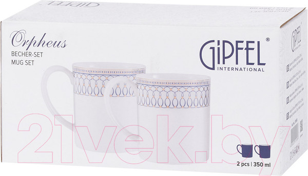 Изображение товара Набор кружек Gipfel Orpheus 51558 (2шт, белый/синий)