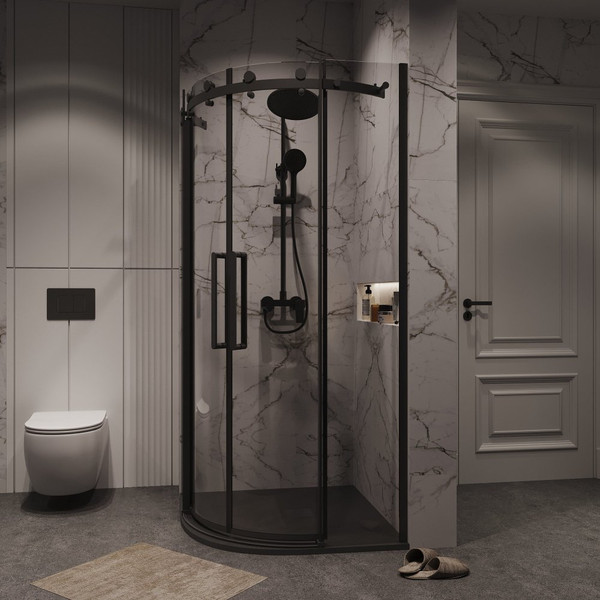 Изображение товара Душевой уголок Grossman Classic 90x90x195 / 301.K33.04.9090.21.00 (черный матовый/прозрачное стекло)