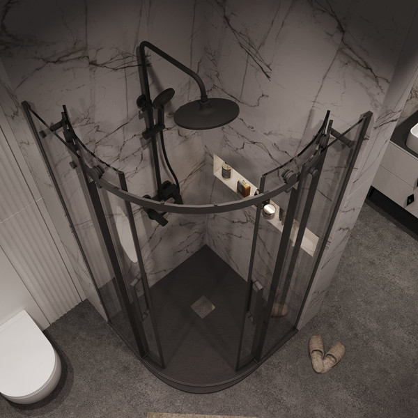 Изображение товара Душевой уголок Grossman Classic 90x90x195 / 301.K33.04.9090.21.00 (черный матовый/прозрачное стекло)