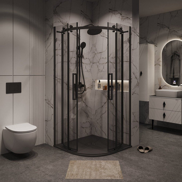 Изображение товара Душевой уголок Grossman Classic 90x90x195 / 301.K33.04.9090.21.00 (черный матовый/прозрачное стекло)