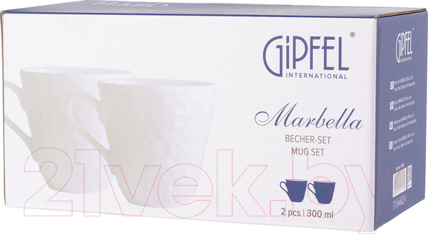Изображение товара Набор кружек Gipfel Marbella 51720 (2шт, белый)