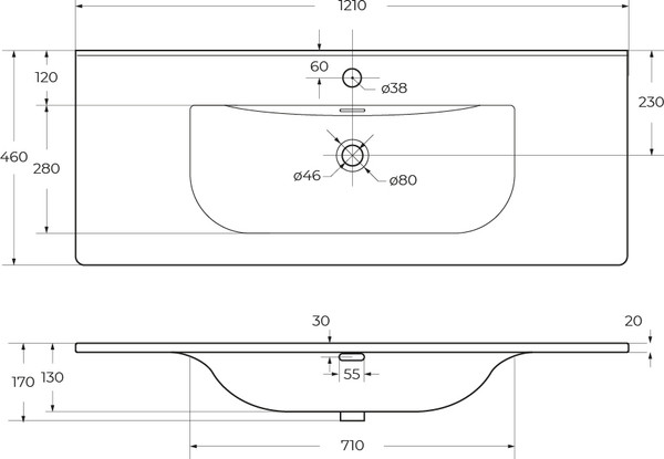 Изображение товара Умывальник BelBagno BB-8099-120