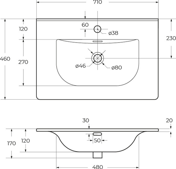 Изображение товара Умывальник BelBagno BB-8099-70