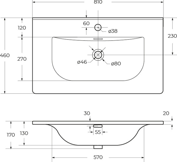 Изображение товара Умывальник BelBagno BB-8099-80
