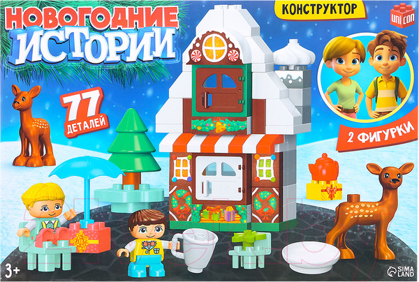 Изображение товара Конструктор Unicon Новогодние истории 188-A57 / 10332242 (77эл)