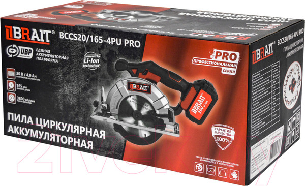 Изображение товара Дисковая пила Brait BCCS20/165-4PU PRO (аккумуляторная)
