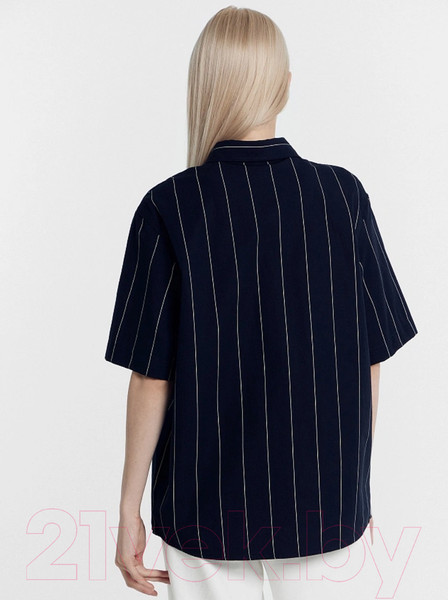 Изображение товара Рубашка Mark Formelle 112682/1 (р.170-88-94, белая полоска на темно-синем)