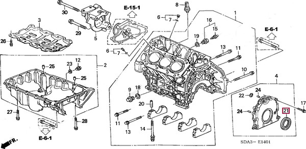 Изображение товара Сальник коленвала Honda 91214RKG003