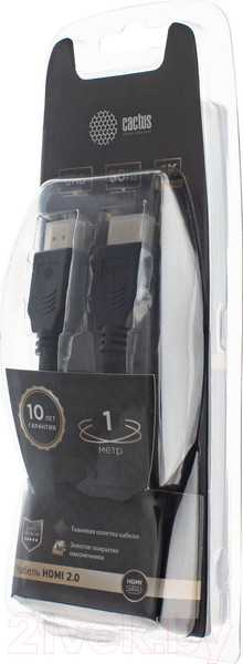 Изображение товара Кабель Cactus CS-HDMI.2-1 (1м, черный)