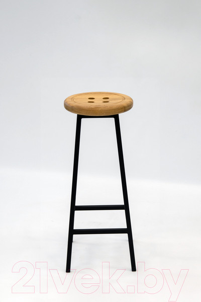 Изображение товара Табурет барный Stal-Massiv Button-65 (дуб натуральный/черный)