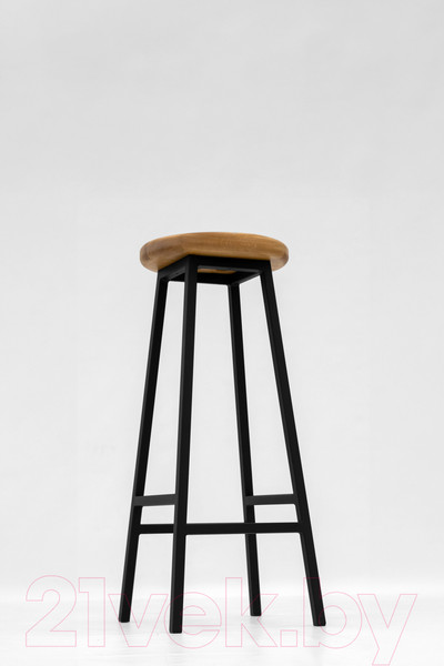 Изображение товара Табурет барный Stal-Massiv Button-65 (дуб натуральный/черный)