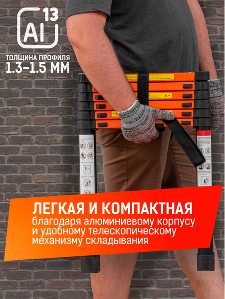 Изображение товара Телескопическая лестница ISMA UP200-2