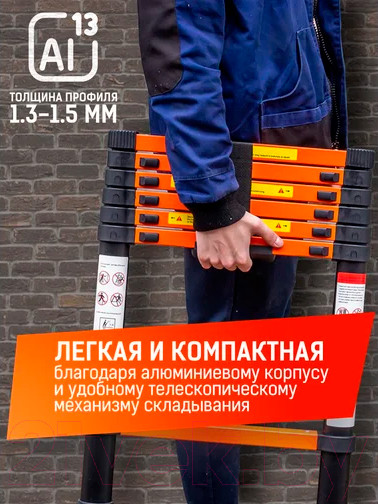 Изображение товара Телескопическая лестница ISMA UP200