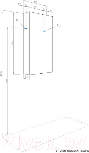 Изображение товара Шкаф-полупенал для ванной Акватон Либерти (1A280003LYC70)