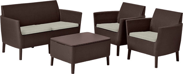 Изображение товара Комплект садовой мебели Keter Salemo 2-sofa Set / 258966 (коричневый)