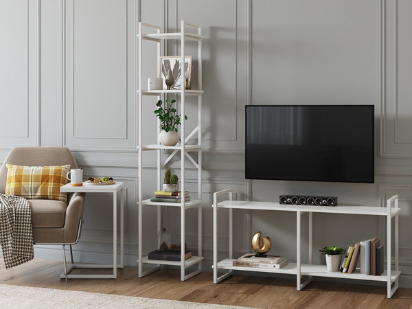Изображение товара Стеллаж Loftyhome Мальборк 40 / 1628111 (белый альпийский с белым основанием)