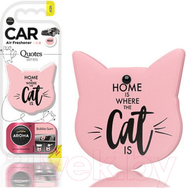 Изображение товара Ароматизатор автомобильный Aroma Car Quotes Cats Bubble Gum (8г)