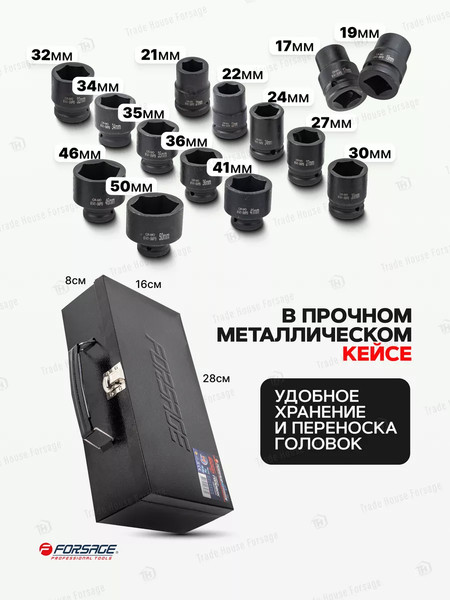 Изображение товара Набор головок слесарных Forsage F-6141-5MPB(4570)