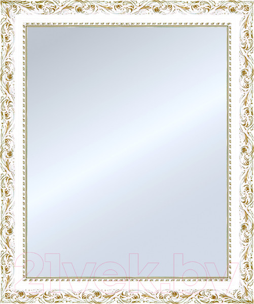 Изображение товара Зеркало Декарт Настенное в раме 8Л3477 (белый/позолота)