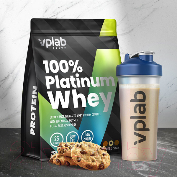 Изображение товара Протеин Vplab 100% Платинум Вей (750г, печенье со сливками)