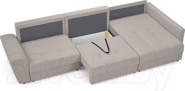 Изображение товара Диван угловой Mio Tesoro Кембридж 291 1.5ек-1.5ек-1.5пф (1133 коричневый)