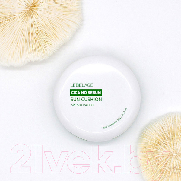 Изображение товара Кушон Lebelage Cica No Sebum Sun Cushion SPF 50+ PA+++ (15г, светло-бежевый)