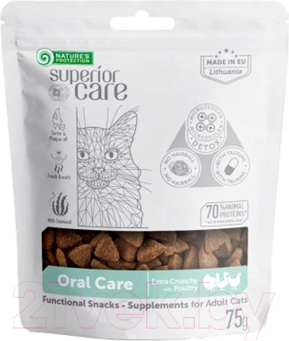 Изображение товара Лакомство для кошек Nature's Protection Superior Care With Poultry Adult Oral Care / KIKNPSC47712 (75г)