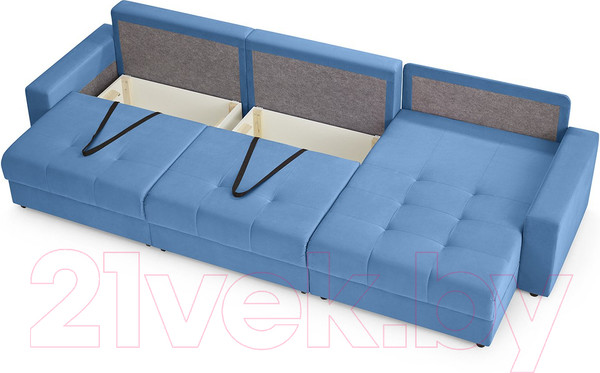 Изображение товара Диван угловой Mio Tesoro Манчестер 292 1.5ек-1.5ек-1.5пф (840 синий)