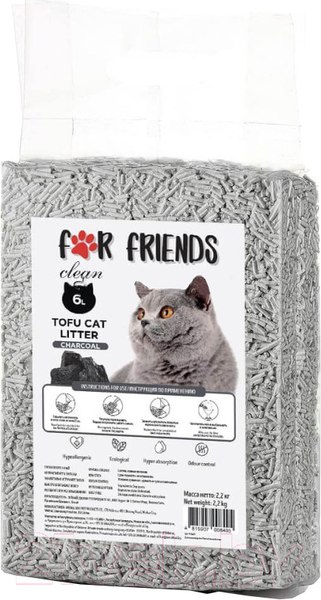 Изображение товара Наполнитель для туалета For Friends Tofu Charcoal комкующийся с углем PFA405 / TUZ922 (6л/2.2кг)