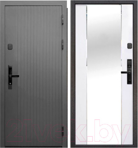 Изображение товара Входная дверь ТайгА Зеркало 2Мдф 10см (96x205, правая)