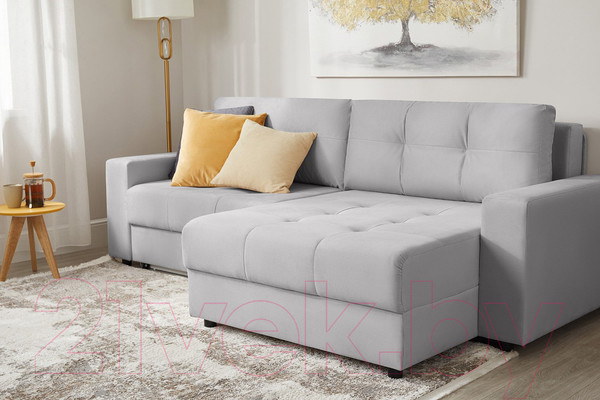 Изображение товара Диван угловой Mio Tesoro Манчестер 292 1.5ек-1.5пф (841 светло-серый)