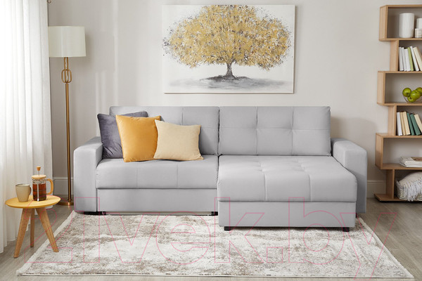 Изображение товара Диван угловой Mio Tesoro Манчестер 292 1.5ек-1.5пф (841 светло-серый)