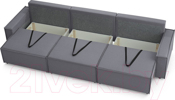 Изображение товара Диван Mio Tesoro Дюссельдорф 293 1.5ек-1.5ек-1.5ек (1173 Savanna Plus Grafit)