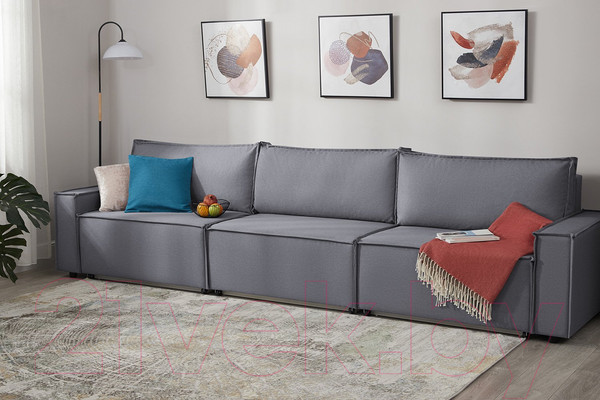 Изображение товара Диван Mio Tesoro Дюссельдорф 293 1.5ек-1.5ек-1.5ек (1173 Savanna Plus Grafit)