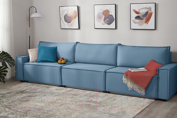 Изображение товара Диван Mio Tesoro Дюссельдорф 293 1.5ек-1.5ек-1.5ек (1175 Savanna Plus Blue)