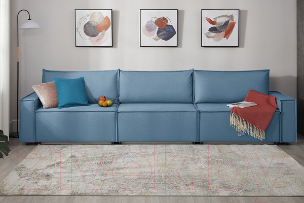 Изображение товара Диван Mio Tesoro Дюссельдорф 293 1.5ек-1.5ек-1.5ек (1175 Savanna Plus Blue)