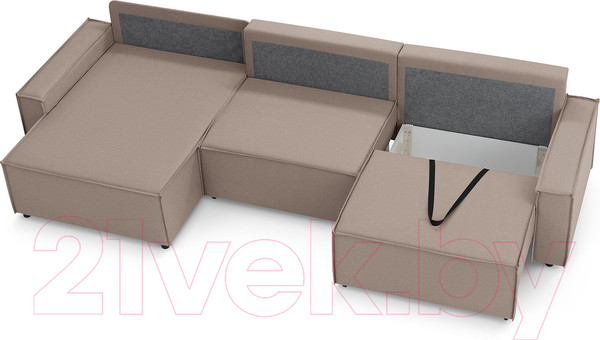 Изображение товара Диван угловой Mio Tesoro Дюссельдорф 293 1.5ек-1.5ек-1.5пф (1176 Savanna Plus Mocca)