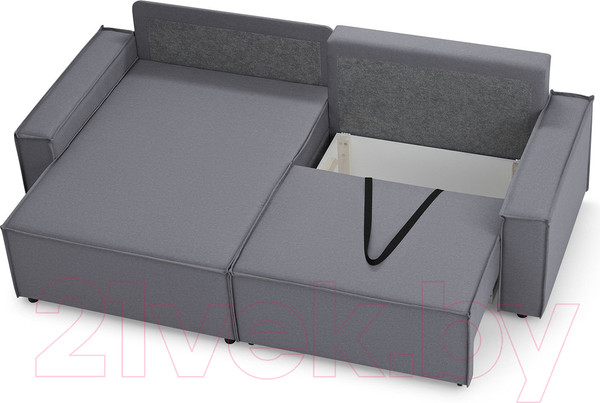 Изображение товара Диван угловой Mio Tesoro Дюссельдорф 293 1.5ек-1.5пф (1173 Savanna Plus Grafit)