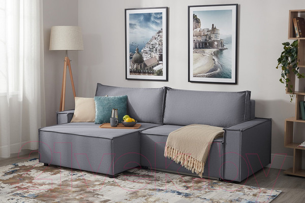 Изображение товара Диван угловой Mio Tesoro Дюссельдорф 293 1.5ек-1.5пф (1173 Savanna Plus Grafit)