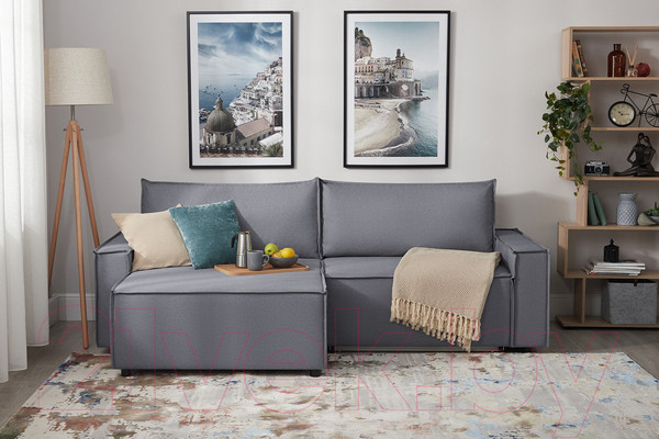 Изображение товара Диван угловой Mio Tesoro Дюссельдорф 293 1.5ек-1.5пф (1173 Savanna Plus Grafit)