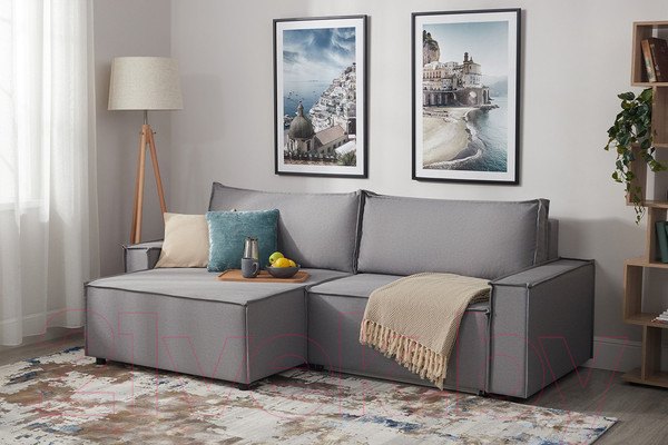 Изображение товара Диван угловой Mio Tesoro Дюссельдорф 293 1.5ек-1.5пф (1174 Savanna Plus Ash)