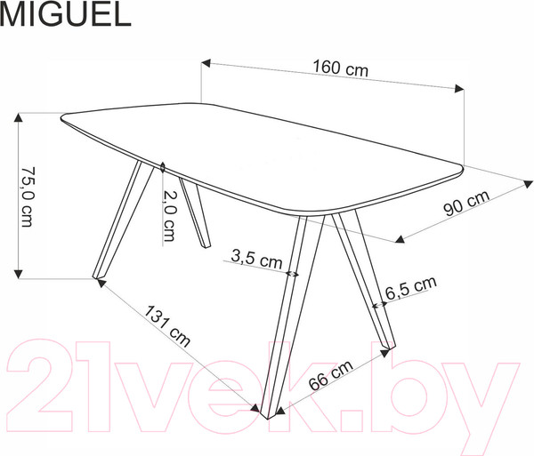 Изображение товара Обеденный стол Halmar Miguel / V-CH-MIGUEL-ST (орех/орех)