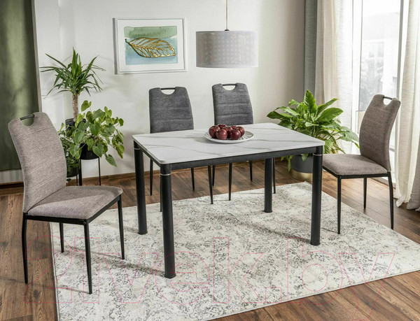 Изображение товара Обеденный стол Signal Damar 100x60 (белый мрамор/черный матовый)