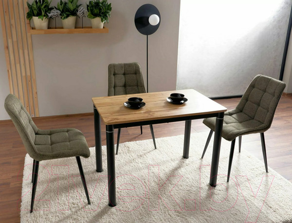 Изображение товара Обеденный стол Signal Damar 100x60 (дуб артизан/черный матовый)