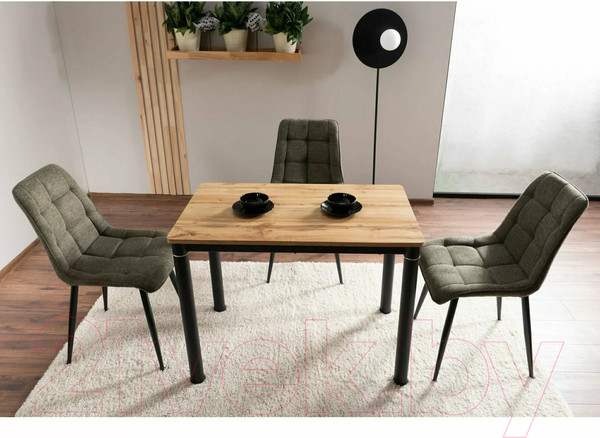 Изображение товара Обеденный стол Signal Damar 100x60 (дуб артизан/черный матовый)