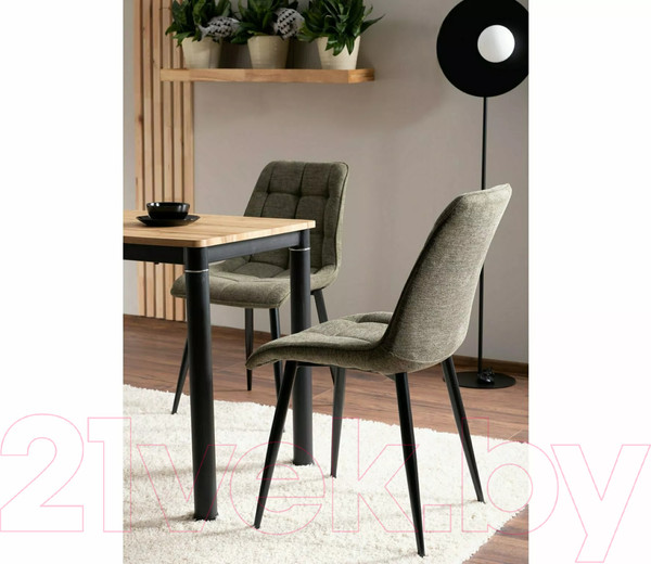 Изображение товара Обеденный стол Signal Damar 100x60 (дуб артизан/черный матовый)