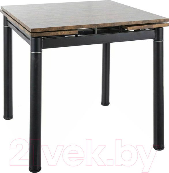 Изображение товара Обеденный стол Signal GD082 80-131x80 (орех винтажный/черный матовый)