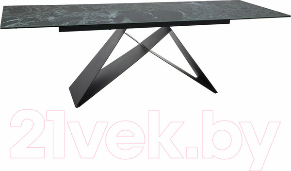 Изображение товара Обеденный стол Signal Westin Ceramic 160-240x90  (Verde Alpi морской/черный матовый)